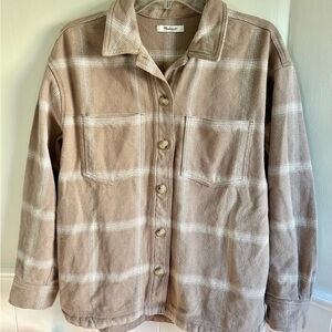 Madewell Flannel Kentwood Oversized Shirt-Jacket Shacket in Windowpane Women’s
